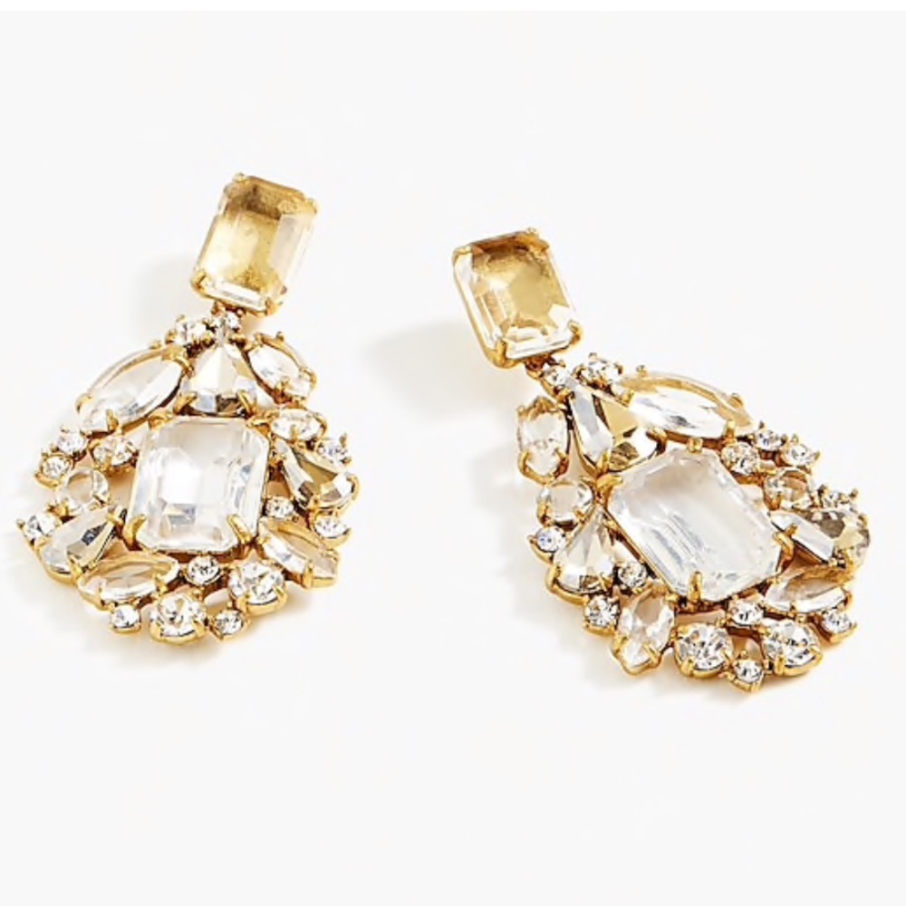 J.Crew NWT Cluster drop stone earrings